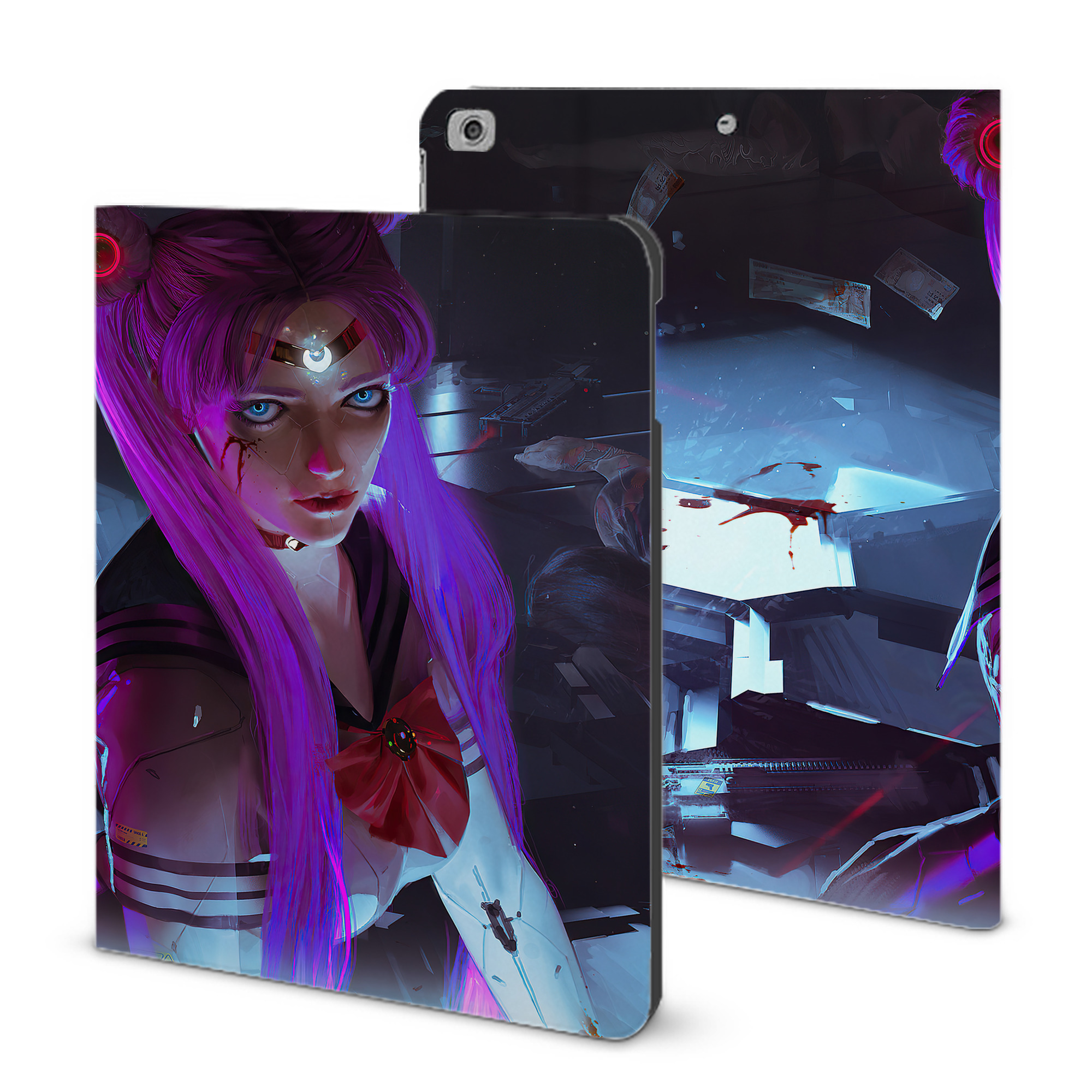 （画像用） 美少女戦士セーラームーン Sailor Moon IPad ケース ブック型 PUレザー TPU 耐衝撃 軽量 薄型 ペン収納なし 全面保護 IPad 各モデル対応